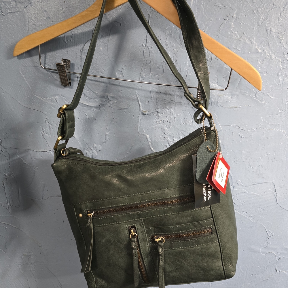 Great American LeatherWorks Green Leather Shoulder Bag